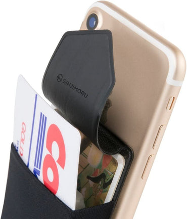 Sinjimoru Credit Card Holder, Ultra-Slim Stick on Wallet Iphone & Android Smartphone Card Case, Business Card Holder, Credit Card Wallet, Card Case and Money Clip, Sinji Pouch Flap, Black - FoxMart™️ - FoxMart™️